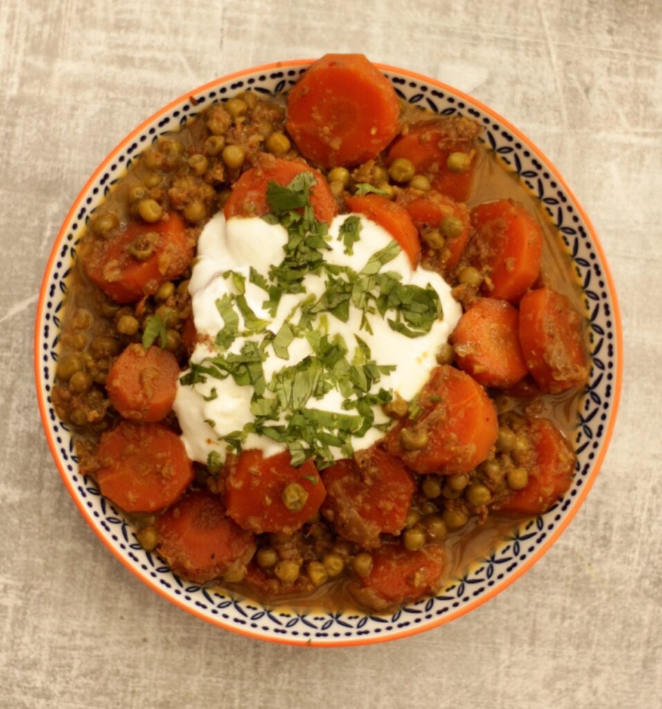 Spiced up Carrot and Peas curry Chetna Makan